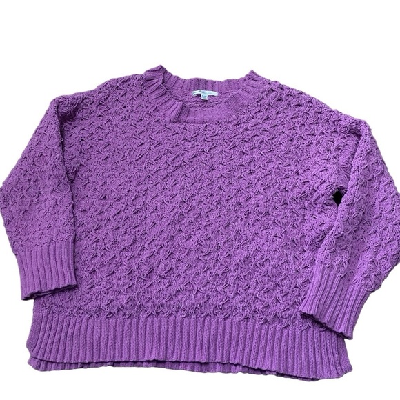 Seven7 Purple Textured Soft Cozy Loose Knit Chenille Pullover Sweater Size XL - Picture 1 of 8